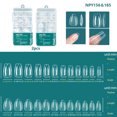Nailpop 120pcs/box Gel X Nail Tips Medium Short Shape Almond/Square/Soft Gel Nail Tips False Nails Soak Off Easy Nail Extensions