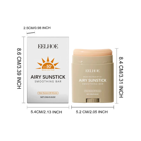 Eelhoe Skin Refreshing Sunscreen Stick Keep Refresh Full Coverage No Sticky for Dry Oily Control Waterproof Body Sunscreens 50+