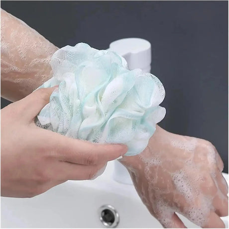 Bath Shower Loofah Sponge, 1 PCS Shower Sponge Cleaning Bath Loofa Body Scrubber Balls, Bathing Sponges for Women and Men, Green