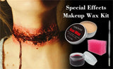 SFX Makeup Kit Scars Wax Halloween Special Effects Stage Fake Wound Skin Wax with Spatula Stipple Sponge Fake Wood Special