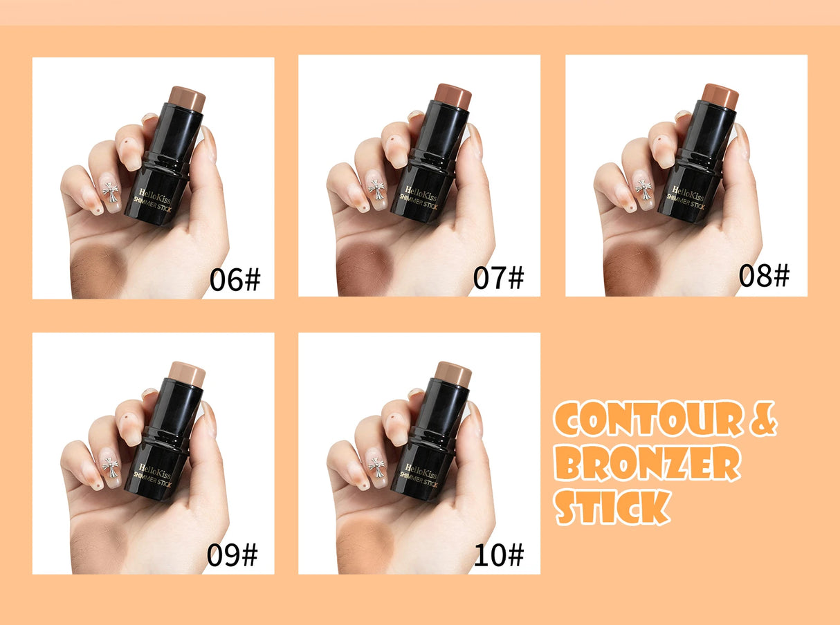 Face Brown Bronzer Contour Stick Face Foundation Makeup Pen Lasting Smooth Contour Shadow Blusher Highlight Concealer Cosmetics