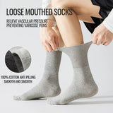 MiiOW Big Size Sock Men Pure Cotton Sock Anti Odor Fat Feet Elastic Widened Loose Sock Compression Sock Elderly Non-Binding Sock
