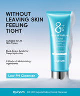 Quiyum 8X H2O AquaVitalize Facial Cleanser 100g Gentle Daily Cleansing Oil Control Refreshing Face Wash for All Skin Types