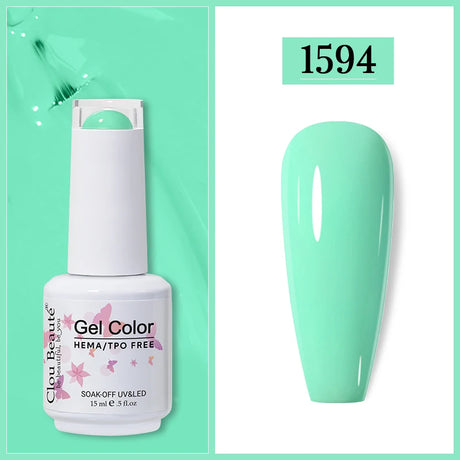 Clou Beaute Gel Nail Polish Neon Brown Royal Blue Red Green Pastal Nude Nail Art Varnishes Gel Lacquer HEMA/TPO FREE UV Gel Nail