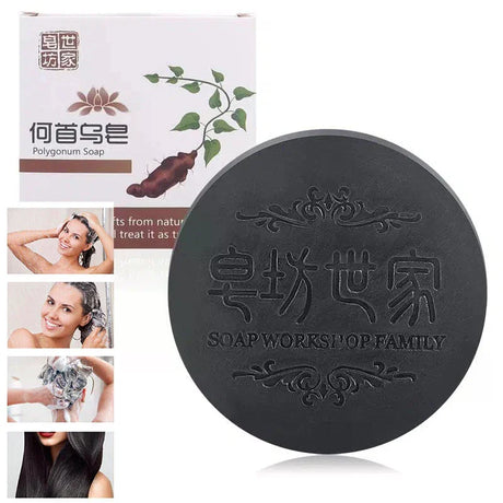 Hair Shampoo Soap Polygonum Multiflorum Black Soap Hair Care Nourishing Anti Dandruff Essential Oil Soap Moisturizing