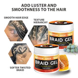 Styling Braiding Gel Wax Carbomer Long Lasting Strong Hold Pomade Anti-Frizz Smooth Hair Finishing Shaping Hair Edge Control