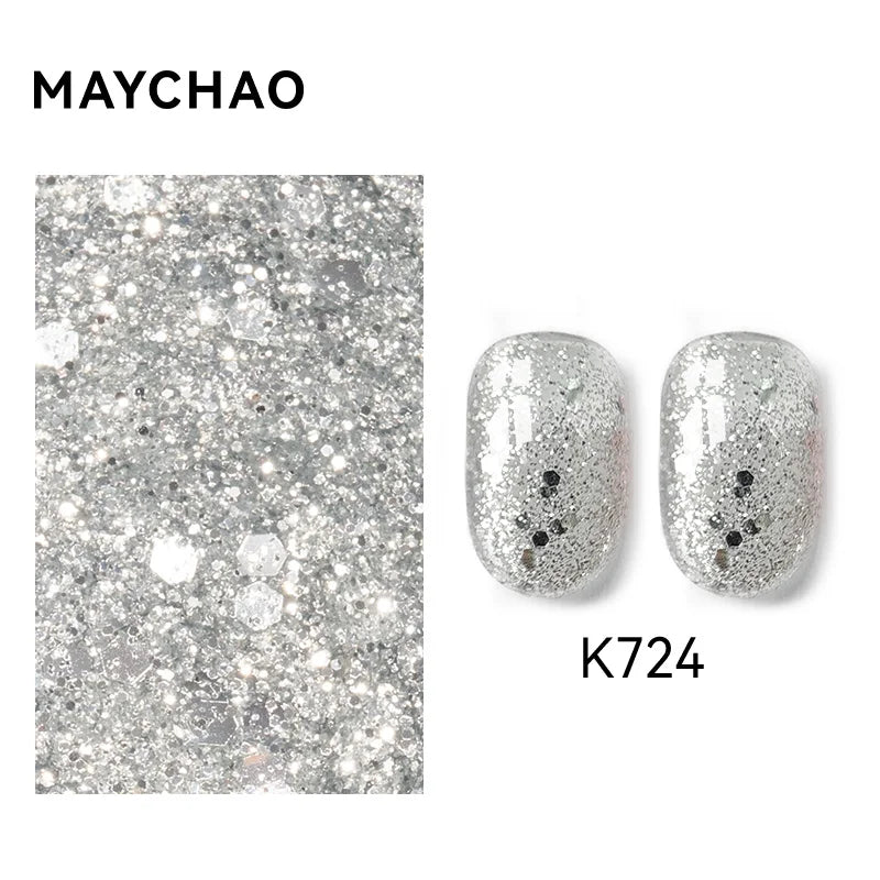 MAYCHAO Cat Eye Magnetic Gel Nail Polish Glitter Effect Semi Permanent Soak Off UV Gel Varnish Manicure For Nail Art