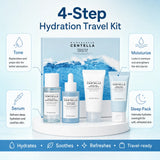 Centella Hyalu-Cica and Poremizing Travel Kit,Toner, Ampoule Serum,Face Moisturizer Cream and Night Sleeping Pack Mini 4pcs Set