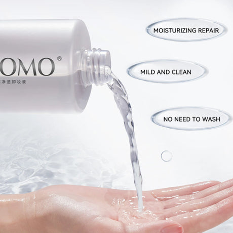 GECOMO Hyaluronic acid makeup remover-3-in-1 Eye, Lip, and Face Cleanser，Gentle, Suitable for Sensitive Skin, Pump Bottle