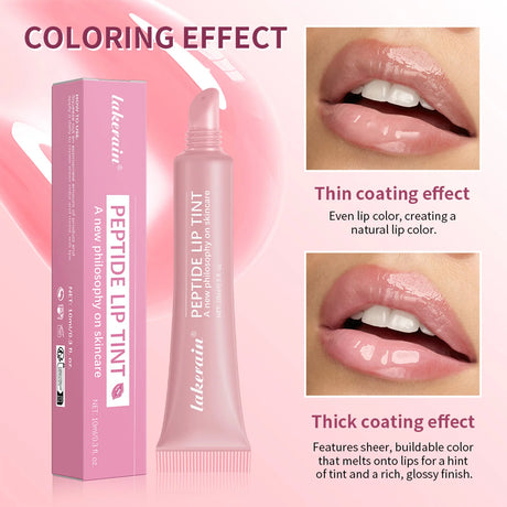 10ml Peptide Lip Mask Gel Moisturizing Lip Treatment Soften Dry Flaky Lips Lipstick Base Primer Nourishing Lip Cream Daily Lip Care Cosmetic For Women Girls
