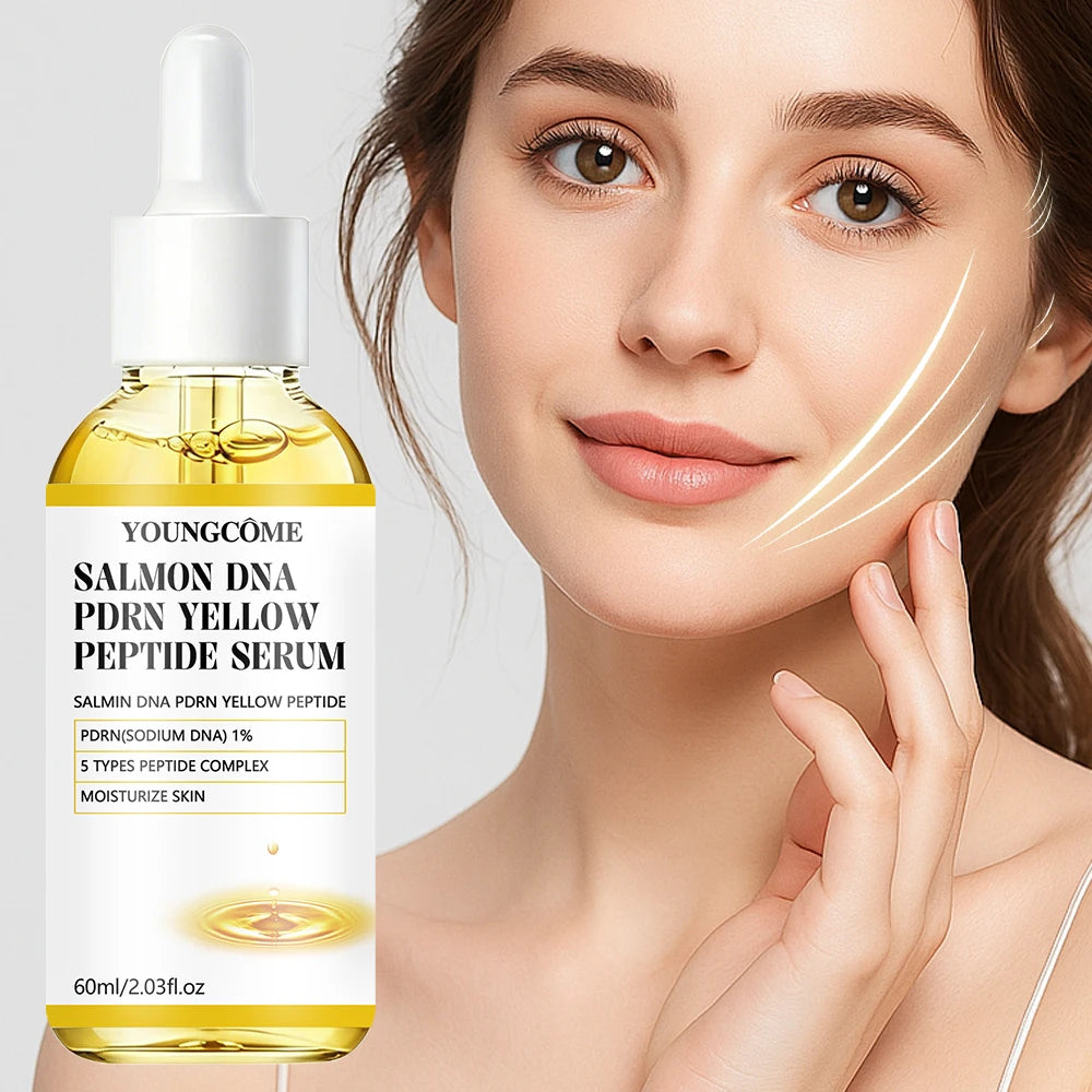 Salmon DNA PDRN + Yellow Peptide Complex Serum - Face Firming, Hydrating, Skin Repair, Radiance Glow, Lifting Treatment for Dull