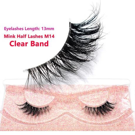 Half Lashes Mink Eyelashes Fluffy Soft False Eyelashes Wispy Cross Mink Eye Lashes Natural Short Mink Eyelash Extension Makeup