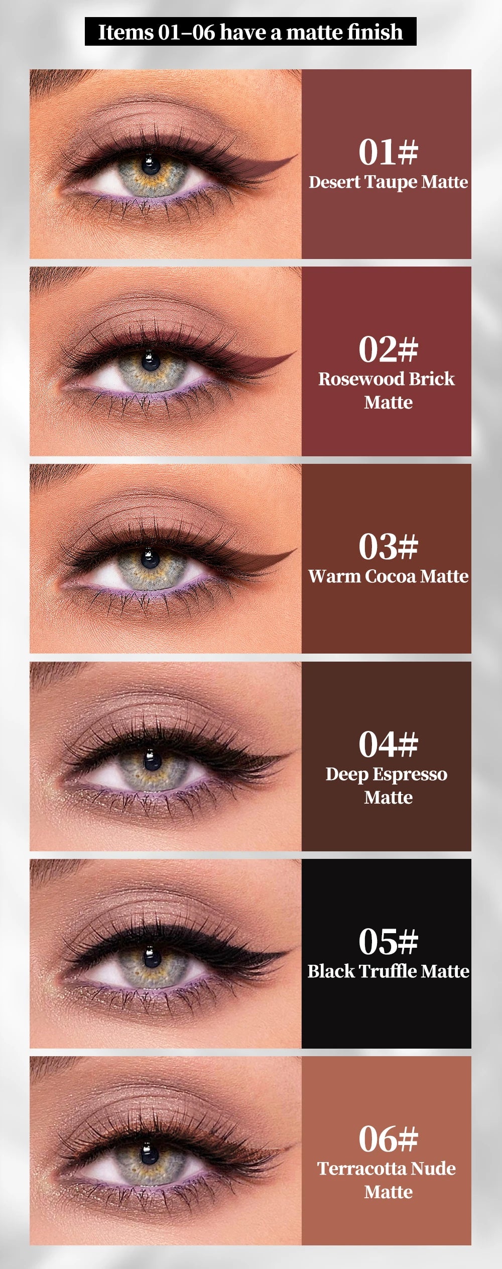 ART VALUE Creamy Texture Matte Eyeliner Pencil Easy Coloring Sweat Proof Eyeshadow Pencil Long Lasting Shimmer Eyeliner Makeup