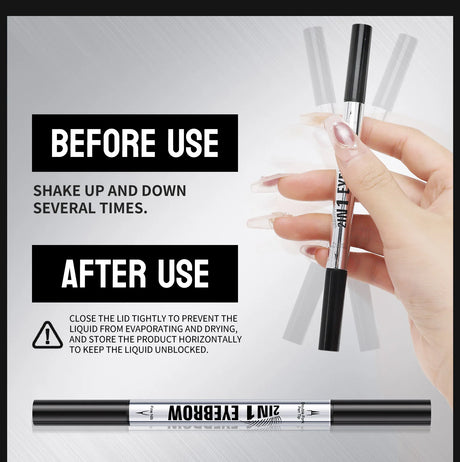 Natural Look Eyebrow Pencil Waterproof Sweat Proof Double Ended 2 in 1 Long Lasting Brow Definition Fill Shape
