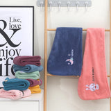 1Pc Embroidery Style Hair Drying Cap, Coral Fleece Thickened Hair Towel for Bathroom, Women's Absorbent Quick Drying Shower Cap,