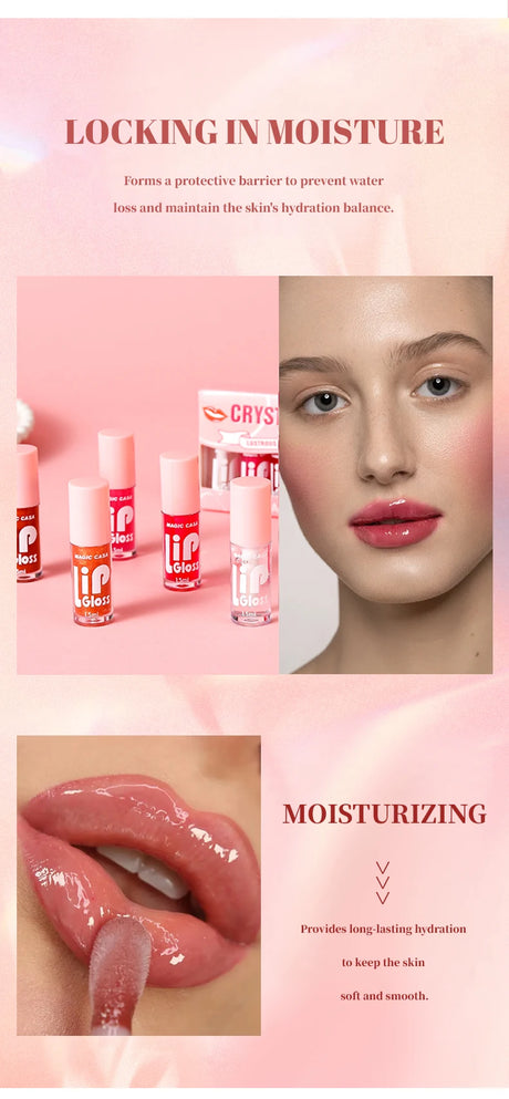 6pcs/set Small bottle Hydrating Jelly Lip Oil long-lasting Moisturizing  smooth shimmering Lip Hydrating Liquid