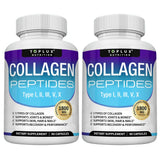 Collagen Peptides 1800mg - Hair & Skin Health, Anti-Aging - Types I,II,III,V,X, Joint and Bone Health