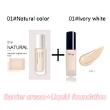 Liquid foundation naturally covers flaws without sticking powder, plain face cream, transparent foundation, conceals blemishes