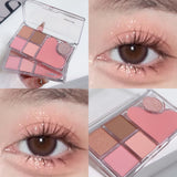 Light and shadow integrated eye shadow tray matte pearl tender pink makeup pure desire style six-color eye shadow