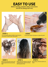 3 In 1 Herbal Healthy Hair Dyeing 500ml Black Hair Dye Shampoo For Men Women Plant Instant Color Shampoo Ginger Black Hair Dye