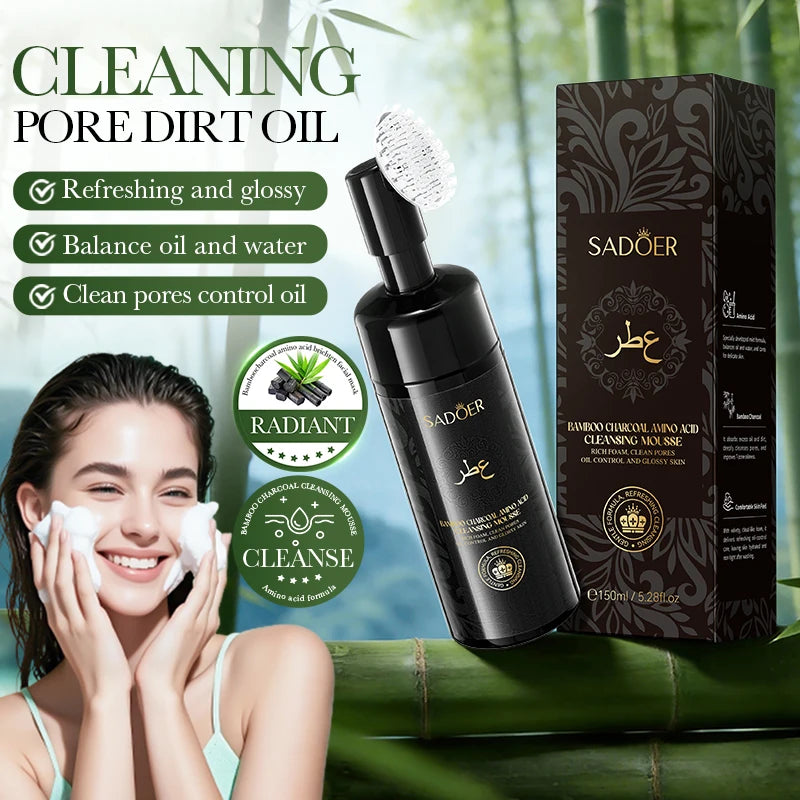 SADOER Vitamin C Facial Cleanser Deep Cleansing Face Wash Foam Moisturizing Whitening Face Wash Massage Cleansing Foam Skin Care
