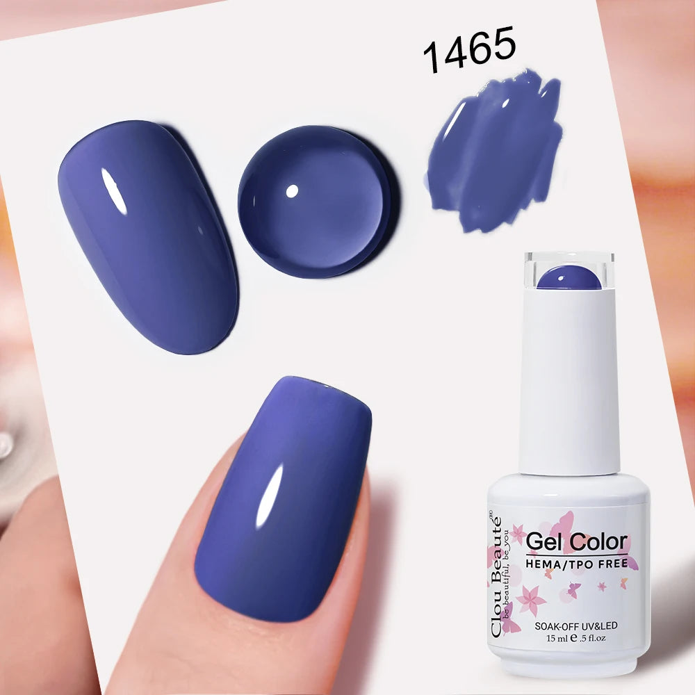 Clou Beaute Grey Color Nail Gel Polish Full Coverage Nail Polish Dark Red Gel Lacquer Varnish Vernis Semi Permanent Nail Art