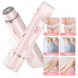 Women Electric Shaver Dual Head Bikini Trimmer Waterproof Body Hair  Trimmer Facial Hair Remover for Bikini Underarm Leg Arm