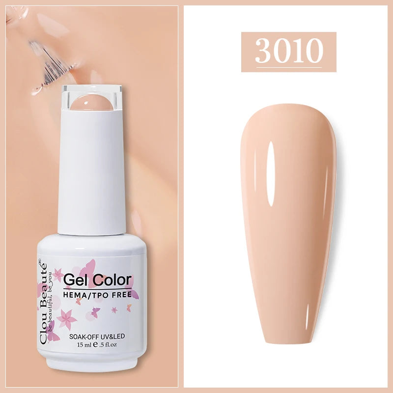 Clou Beaute Gel Nail Polish Neon Brown Royal Blue Red Green Pastal Nude Nail Art Varnishes Gel Lacquer HEMA/TPO FREE UV Gel Nail