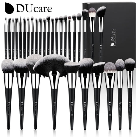 DUcare Black Makeup Brush Professional Makeup Eyeshadow Foundation Powder Soft Synthetic Hair Makeup Brushes Brochas Maquillaje