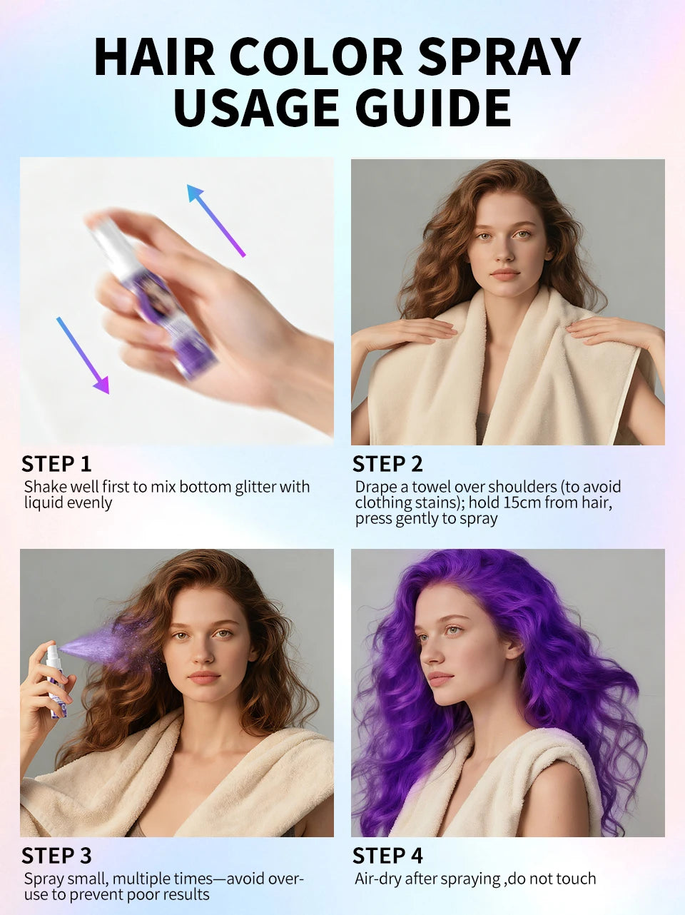 Temporary Hair Color Spray One-Time Hair Dyeing Instant Hair Salon Multi Color Hair Dye Makeup Chalk Washable DIY Party Styling