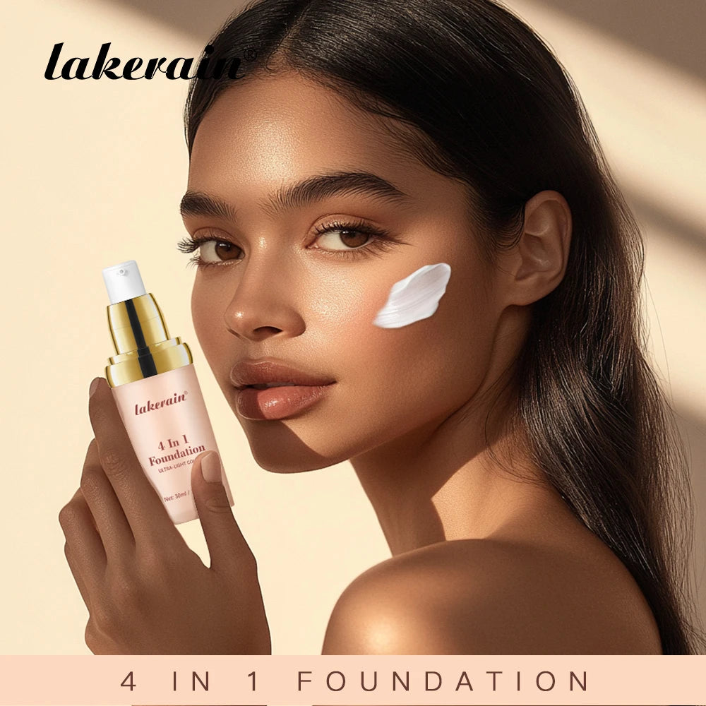 4 In 1 Foundation Long-wearing Moisturizing Waterproof Concealer Even Skin Tone SPF 30 Liquid Hydrating Full Coverage Concealer