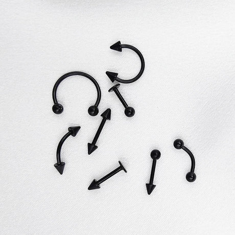 8PCS/Set Fashion Piercing Set Eyebrow Bar Lip Tongue Nose Pircing Stainless Steel Ear Studs Stainless Steel Mixed Body Jewelry