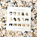 20Pcs Cartoon Cute Cat Head Butt Nail Art Charms Luminous Painting Small Fish Cat Resin Nail Decorations for DIY Hairpin Nails