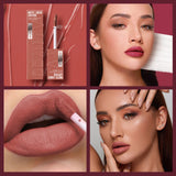6 Colors of Long-Lasting Velvet Liquid Lipstick with Matte Texture Waterproof Non-Stick Cup Professional Lip Makeup Products