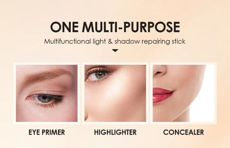 O.TWO.O Double Head Contour Concealer Stick Waterproof Matte Finish Brighten Highlighters Contouring Pen For Face Makeup