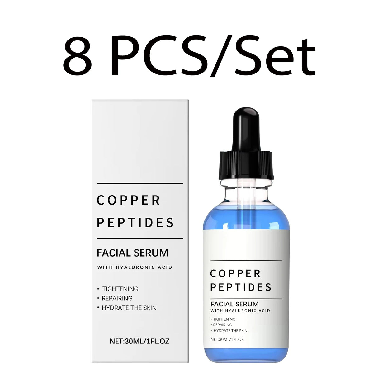 Copper Peptide Serum Hyaluronic Acid Tighten Skin Barrier Repair Deep Hydration Antioxidant Sensitive Dry Skin Face Serum 30ml