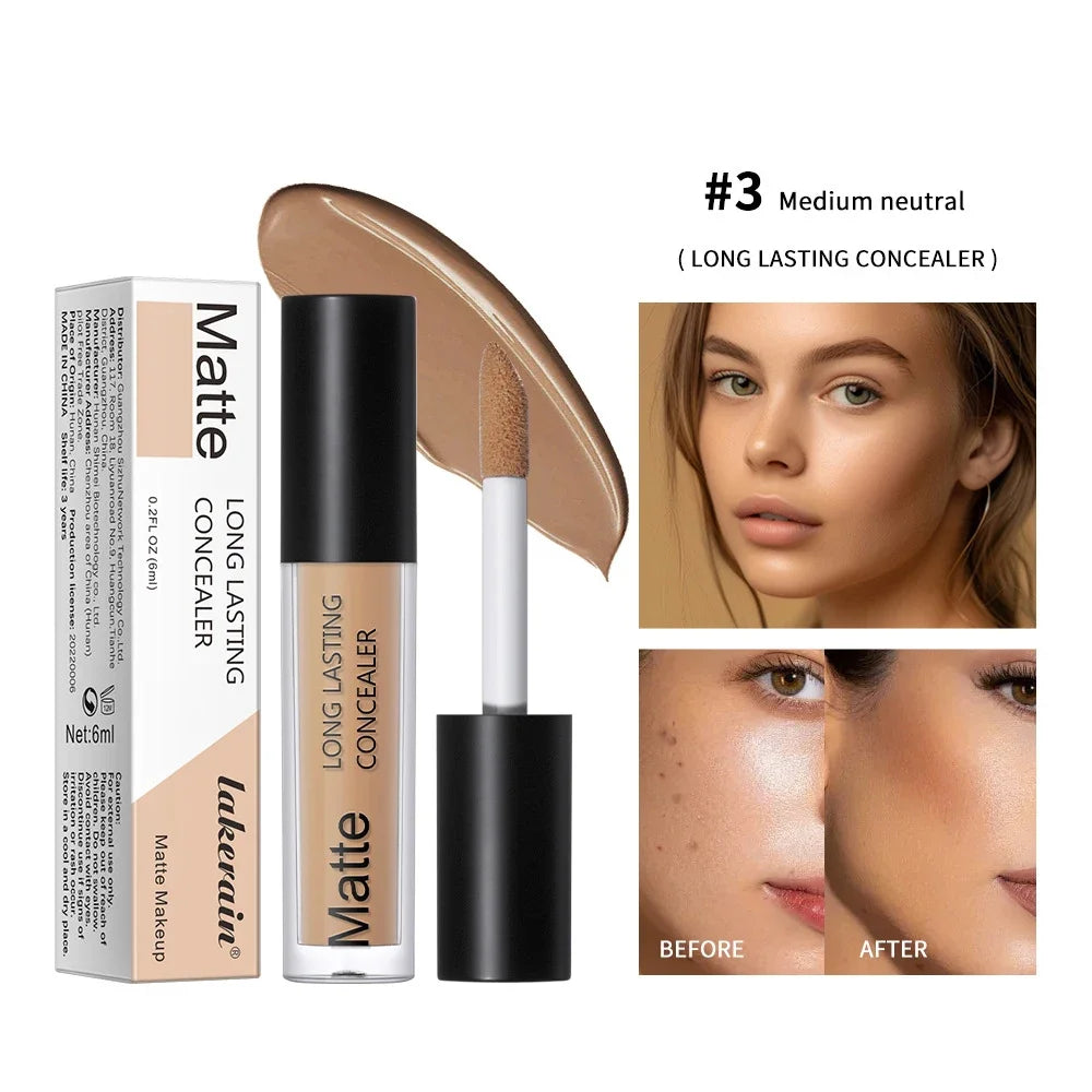 Dark Circles Acne Marks Cover Matte Face Concealer Brighten Skin Tone Repair Makeup Cosmetic for Women Daily