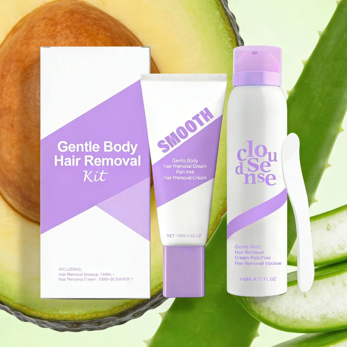 Body Hair Removal Cream Spray Aloe Vera Moisturizing Skin Soothing Hair Growth Inhibitor Shea Butter Hair Removal Mousse 140ml