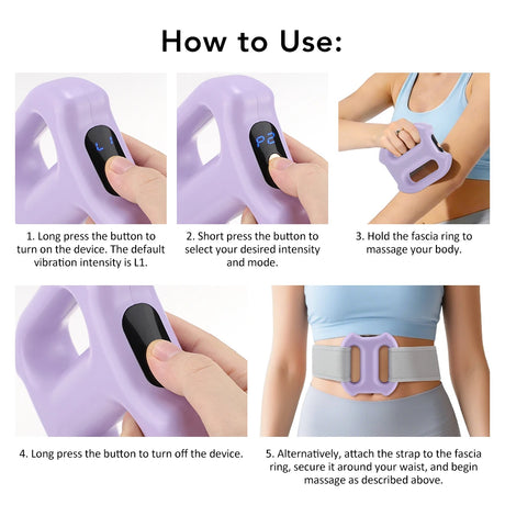 Electric Full-Body Fascia Ring Portable Vibration Fascia Massager Fat Burning Body Weight Loss Deep Tissue Muscle Relief & Relax