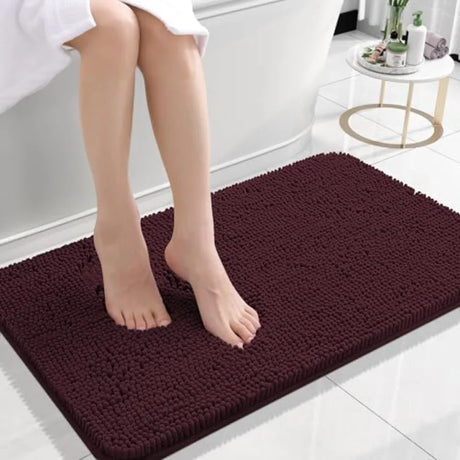 Bathroom Rugs 30x20, Extra Soft Absorbent Chenille Bath Rugs, Rubber Backing Quick Dry, Machine Washable Bath Mats for Bathroom