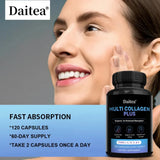 Multi Collagen Capsules (Types I, II, III, V & X) Support Skin Hair Nail Joint Health, Antioxidant, Anti-Aging