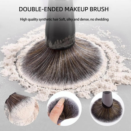 20pcs/set Pro Makeup Brushes Double Ended Foundation Concealers Blush Eye Shadows Brush for Liquid Cream Powder Blending