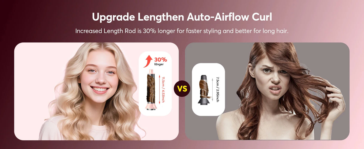 5 in 1 Air Wrap Hair Styler Frizz-Free Auto Wrap Curler, High-Speed Hair Dryer, Straightening & & Blow Dryer Brush for Styling