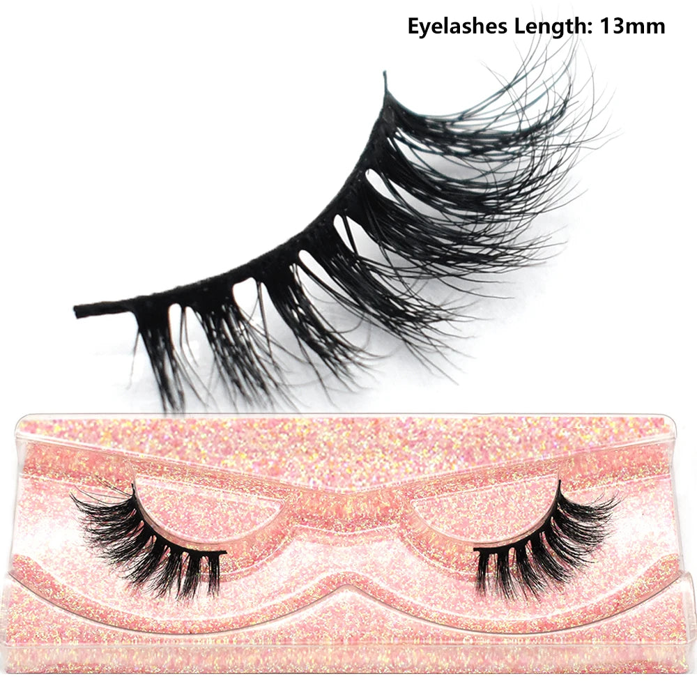 Half Lashes Mink Eyelashes Fluffy Soft False Eyelashes Wispy Cross Mink Eye Lashes Natural Short Mink Eyelash Extension Makeup