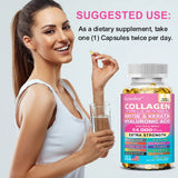 Multi Collagen Capsules - Types I, II, III, V & X Biotin Keratin Hyaluronic Acid MSM Zinc Magnesium,Hair Skin and Nails Vitamins