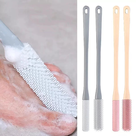Long Handled Toe Gaps Cleaning Brush Super Soft Silicone Foot Scrubber Exfoliating Brush Foot Wash Brush For Shower