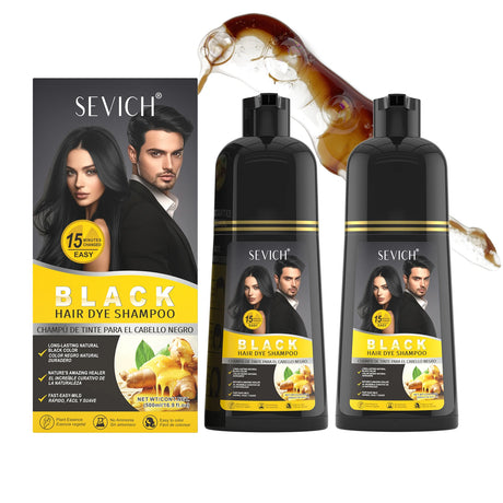 3 In 1 Herbal Healthy Hair Dyeing 500ml Black Hair Dye Shampoo For Men Women Plant Instant Color Shampoo Ginger Black Hair Dye