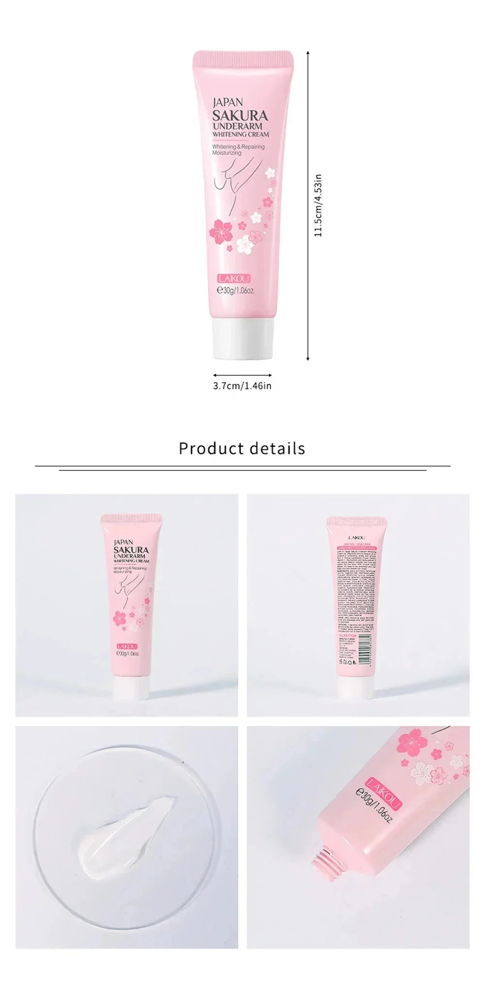 Whitening Cream For Dark Skin Armpit Thigh Inner Joint Lightening Intimate Area Underarm Body Care Private Parts Brighten Lotion