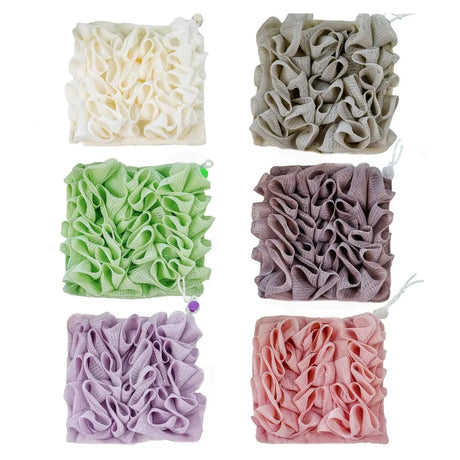 2-In-1 Bath Ball Towel Loofah With Drawstring Closure For Soap Soft Exfoliating Mesh Shower Sponge Body Skin Care Bathing Tools
