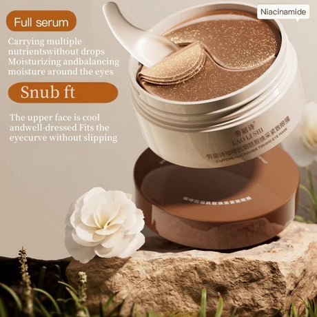 A Box of 60 Caffeine and Niacinamide Revitalizing and Firming Eye Masks, Rich in Ingredients Beneficial for the Body, Can Be Used on the Entire Face, Releasing Eye Strain at Any Time, Providing Hydration and Firming, Alcohol-